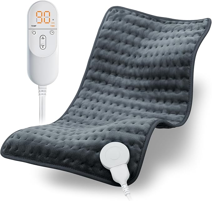 Heating Pad for Back, Electric Heating Pads for Cramps/Abdomen/Waist/Shoulder with 6 Heat Settings and Auto-Off, Moist/Dry Heat pad, Mothers Day Gifts for Mom Women Wife Grandma, 12" x 24" (Dark Gray)
