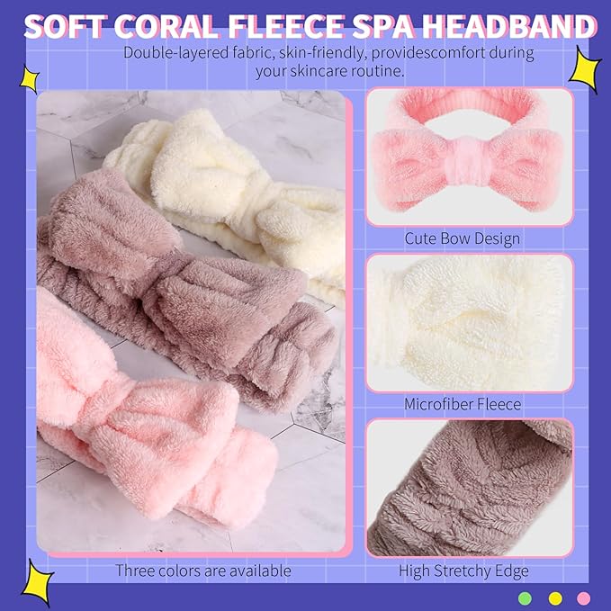 WSYUB Spa Headbands, Makeup Headband,Bow Headband for Washing Face skincare headbands for women,Easter Basket Stuffers Gifts