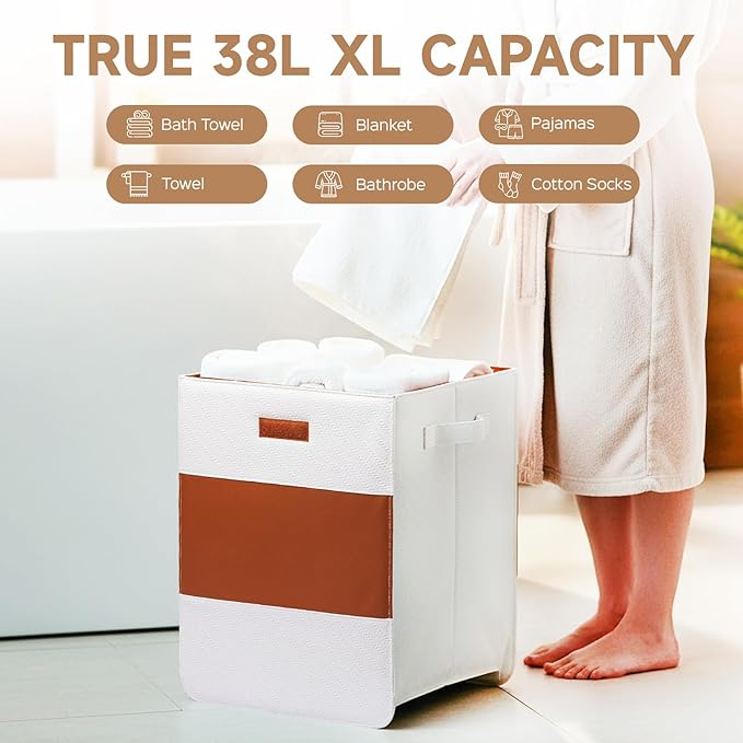 38L Foldable Towel Warmer for Bathroom, Home & Spa, Large Capacity for Oversized Towels, Blankets & Robes, 4 Temp Modes, Auto Shut-Off Timer, Perfect Spa Gift for Loved Ones