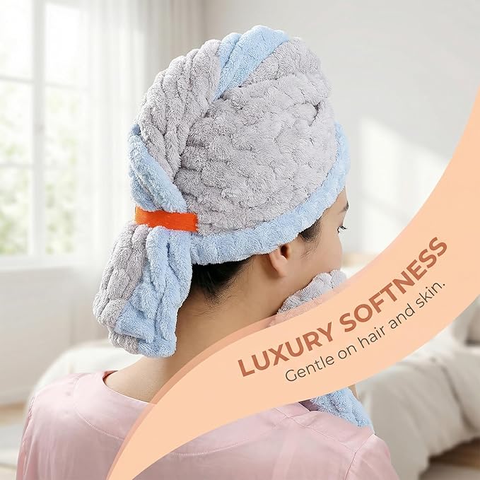 Hair Towel Wrap for Women, High Absorbency Hair Drying Towel Wrap,1Packs Soft Polyester Hair Wrap Towels for Women Accessories, Lightweight Hair Wrap for Curly, Long, Thick Hair (Pink)