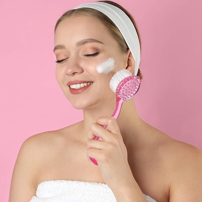 6 Pieces Facial Cleansing Brush Soft Bristle Facial Scrub Exfoliating Brush with Acrylic Handle, Face Wash Scrub Exfoliator Brushes for Face Care Makeup Skincare Removal