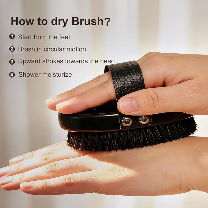 Gracekey Ionic Copper Dry Brushing Body Brush for Lymphatic Drainage & Exfoliation - Copper Body Brush to Improve Circulation, Reduce Cellulite for Glowing Skin