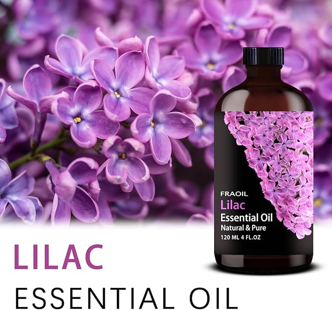 Lilac Essential Oil, Lilac Oil 4 Fl Oz 120ML for Diffuser Humidifier Yoga Cleaning DIY Candle Soap Making Essential Oils