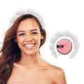 Spa Headband - Makeup Remover and Face Washing Headband with Bubble Pads (WHITE)