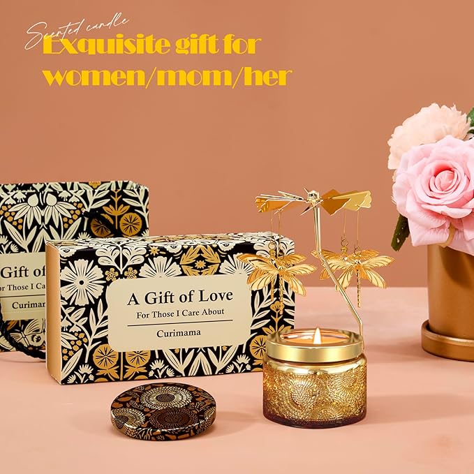 Mothers Day Gifts for Mom, Funny Birthday Gifts for Women, Dragonfly Candle Gift for Mom, Grandma, Rotating Scented Candles for Home Aromatherapy, Ideal Birthday Gift for Wife