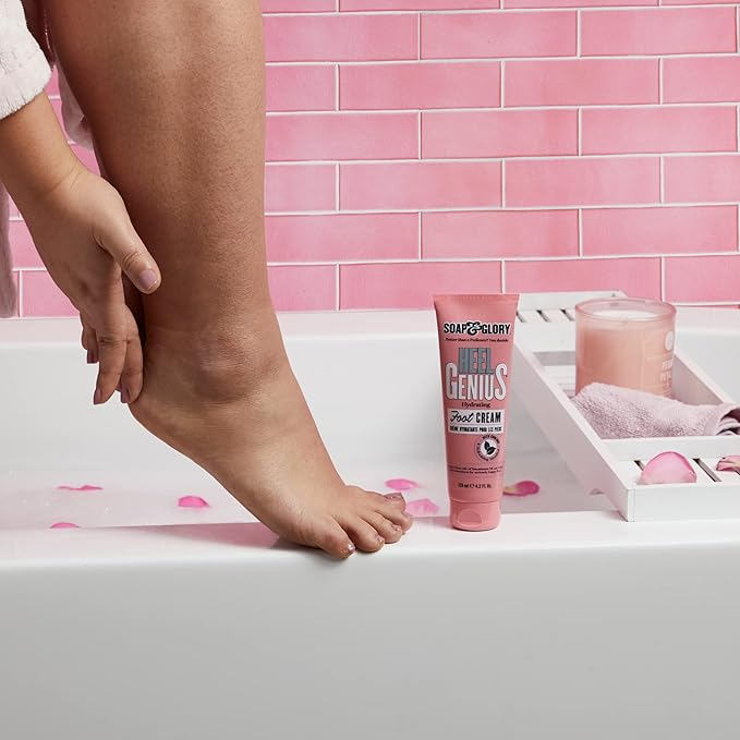 Soap & Glory Moisturizing Foot Cream for Dry, Cracked Feet & Heels - AHA Foot Exfoliator for Dry, Rough Heels - Hydrating Heel Cream for Overnight Repair (4.2 oz)