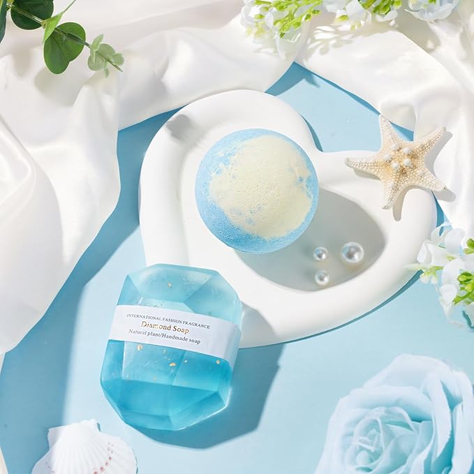 Mothers Day Gifts for Mom, Birthday Gifts for Women, Relaxing Spa Gift Baskets for Women, Ocean Scented Self Care Gift, Bath and Body Inspirational Set for Her Wife Friends Sister Girlfriend Coworker