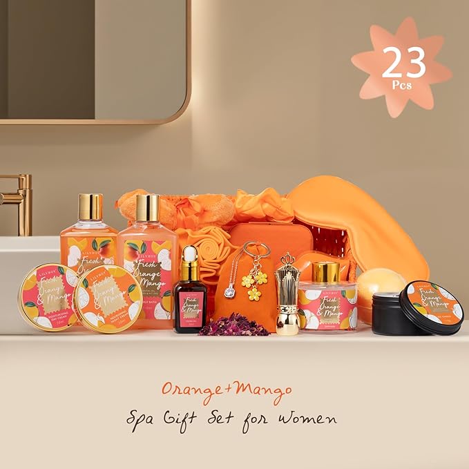 Mother's Day Gift Basket for Mom - 23-Piece Bath and Body Gifts, Spa Gift Basket for Women, Bath Gift Set, Spa Gift Baskets | Gifts for Women, Christmas, Birthday Gift, Valentines Day