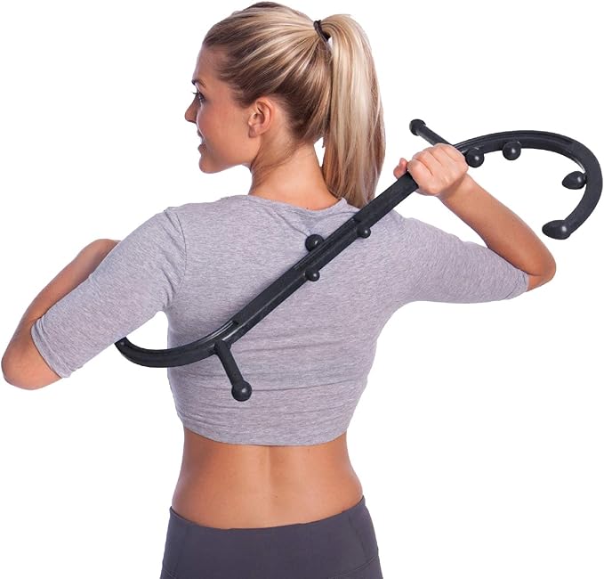 Body Back Buddy - USA Made - Massage Stick & Buddy Classic Bundle, Trigger Point Massage Tools, Neck and Back Massagers, Massage Cane, Muscle Knot Remover (Black)
