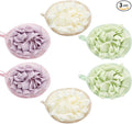 Boao 3 Pcs Bath Shower Pouf Sponge Mesh Pouf Shower Ball Exfoliating Body Sponge Pad Scrubber Glove with Flower Bath Ball (Beige,Green,Purple)
