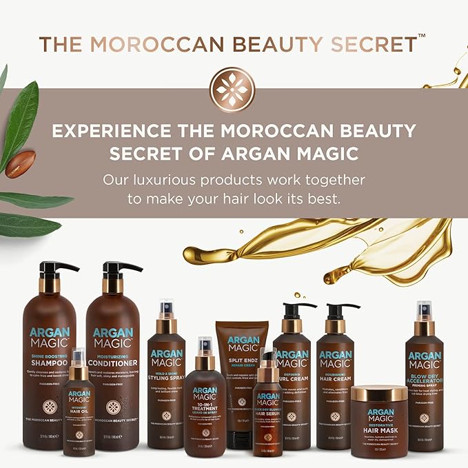 Argan Magic Nourishing Body Oil with Argan & Almond Oil | Intense Hydration, Softens & Radiates | Paraben Free, (6 FL Oz)