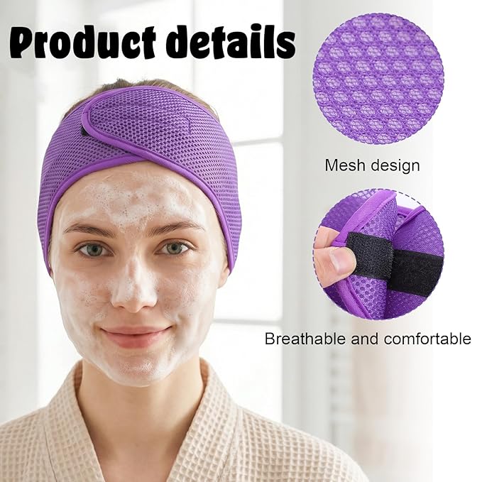 4 Pcs Mesh Hair Wraps for Black Women, Thicker Soft Head Wraps for Black Women Mesh Makeup Headbands Adjustable Stretchable Wrap Cap for Womens Long Short Hairs Sleeping Hair Scarf Cap Spa Headbands