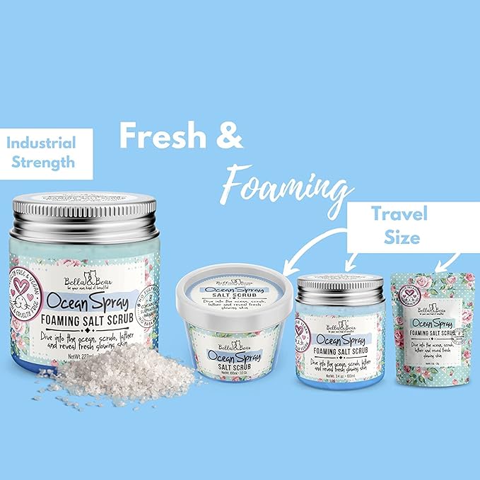 Bella & Bear Ocean Spray Body Scrub - Travel Size - Vegan 3.4oz (3.4 oz) (3.4 oz)