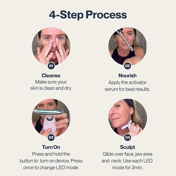 Renewa Skin Face & Neck Sculpting Tool Handheld Beauty Device with Gentle Light & Soothing Vibration At-Home Skincare Tool for a Smoother, Refreshed, and Radiant-Looking Complexion