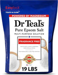 Dr Teal's Pure Epsom Salt Bulk Magnesium Sulfate USP, Fragrance Free, 19 lbs