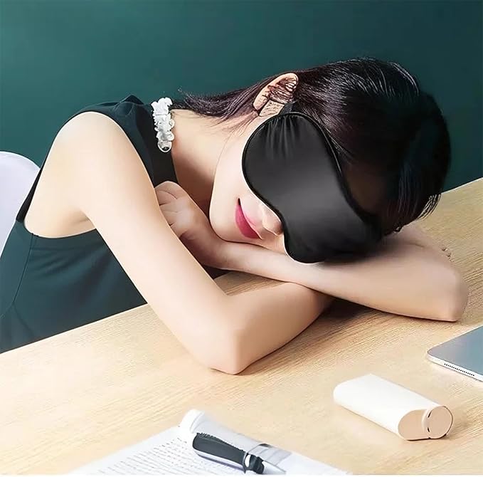 4 Pack Sleep Mask for Women & Men, 100% Blackout Silky Eye Cover, Zero Eye Pressure Soft Satin Blindfold with Elastic Adjustable Strap, Lightweight Night Eyes Shade for Travel Nap Side & Back Sleepers