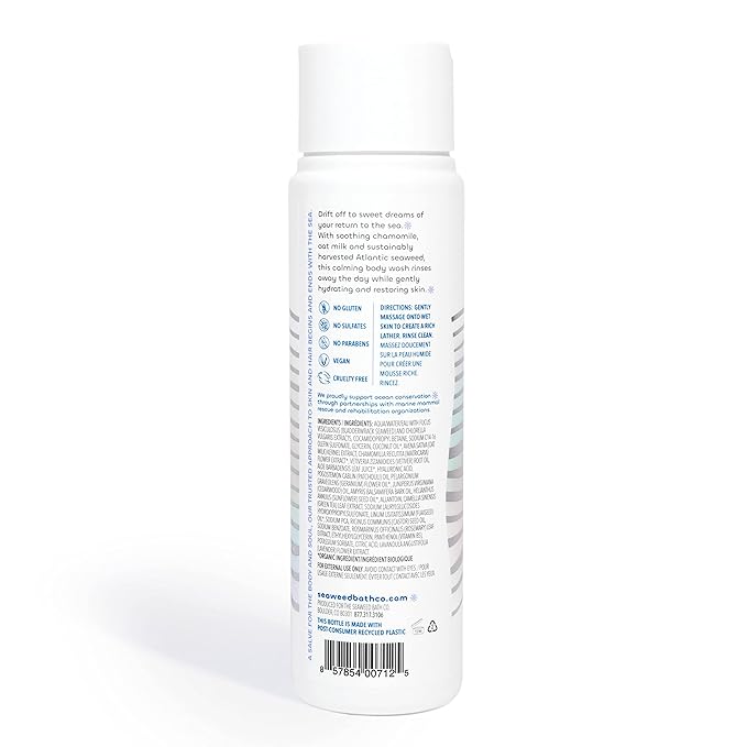 Seaweed Bath Co. Calm Body Wash, Vetiver Geranium Scent, 12 Ounce (Pack of 2), Shower Gel for Men & Women, Vegan, Paraben Free, Sulfate Free, Cruelty Free