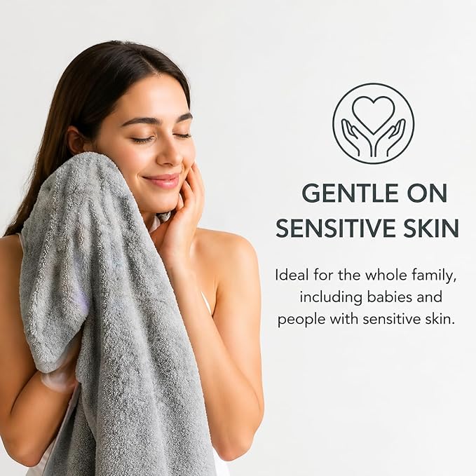 SEISSO 4 Pack Extra Large Bath Towels 63"x35", Bath Sheets for Sensitive Skin 70% Polyester 30% Viscose Fiber from Bamboo, Super Soft, Highly Absorbent & Quick Dry, Oversized Shower Towels