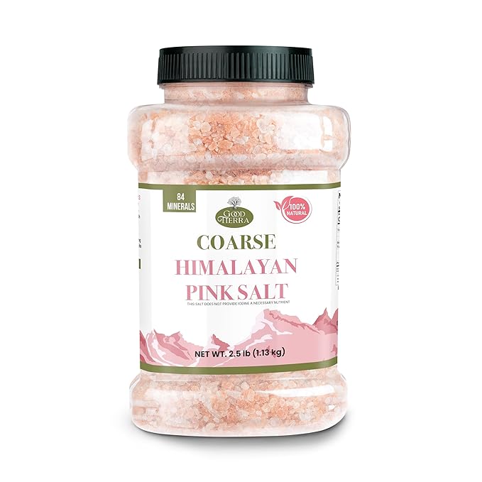 Good Tierra Himalayan Pink Salt in Jar - Coarse, 2.5 lb (6 Pack of Salt Bulk) - Ideal for Bath Salt, Table Salt Grinders, and Spice Jars