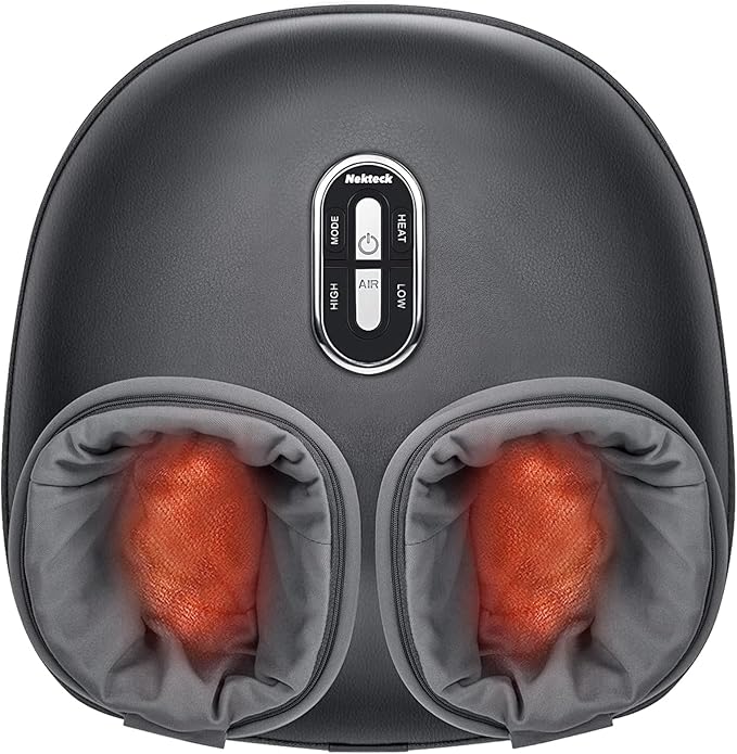Nekteck Shiatsu Foot Massager with Heat [2026 Upgraded], 3 Modes Deep Kneading Therapy Air Compression, Feet Massage for Plantar Fasciitis, Relaxation Gifts for Men Women Mom Dad Birthday Mother's Day