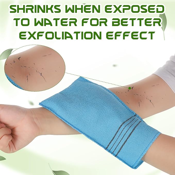 12 Pcs Exfoliating Washcloth, Korean Exfoliating Mitt Colorful Korean Exfoliating Cloth Large Size Exfoliating Body Scrubber for Removing Dry