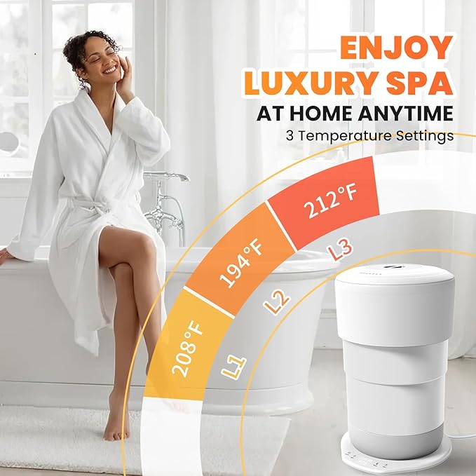 Ann Katy Towel Warmer Bucket for Bathroom – 23L Large Capacity Hot Towel Heater with Timer & Auto Shut Off, Fits 40x70 Inch Towels, Bathrobes & Blankets, Quick Heating Spa Towel Warmer for Home