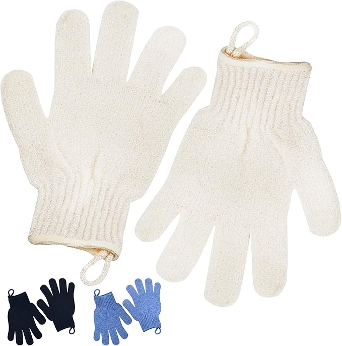 Exfoliating Glove - Body Scrub for Smooth and Soft Skin - Body Exfoliator for Ingrown Hair Dead Skin Remover and Itchy and Flaky Skin - Scrubber Shower Accessories for Women and Men 1 Pair Glove