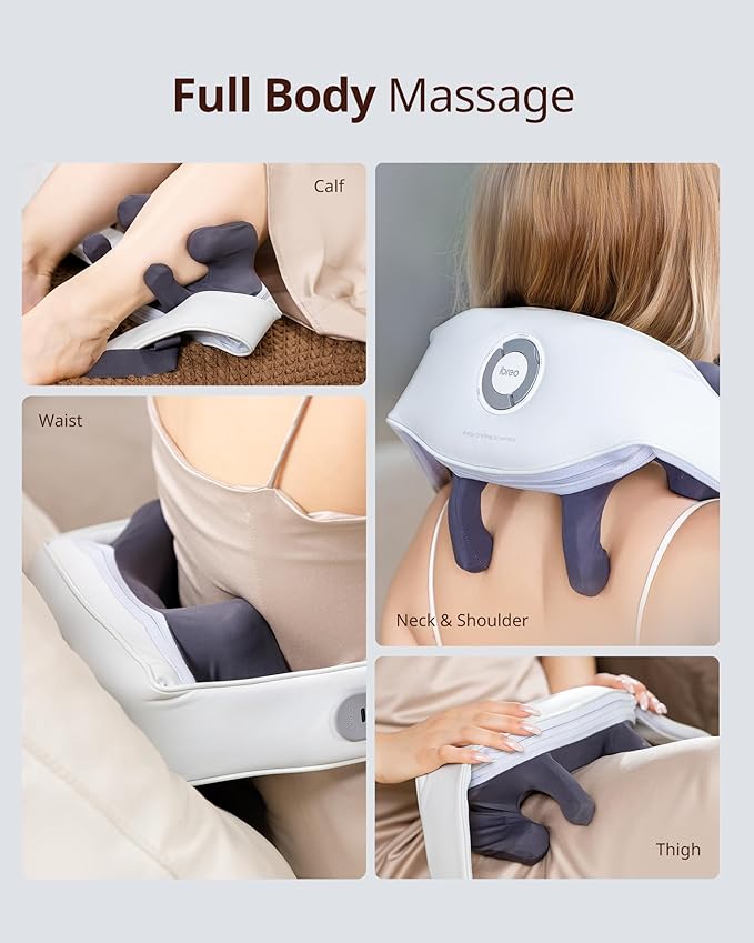 Shiatsu Neck and Back Massagers with Heat, 150 Mins Use, 4 Modes & Adjustable Massage Head, Mother’s Day Gift for Mom, Electric 3D Deep Tissue Kneading for Shoulder, Leg, Muscle Soreness, Pain Relief
