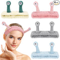 DragonflyDreams 4 Packs Snail Head Bands, Headband for Washing Face, Snail Spa Hair Bands Skincare Makeup Headbands Women Cartoon Cute Coral Fleece Elastic Headband Creative Hair Accessories for Women