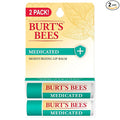 Burt's Bees Medicated Lip Balm, With Eucalyptus Oil and Menthol, Tint-Free, Natural Origin Lip Care, 2 Tubes, 0.15 oz.