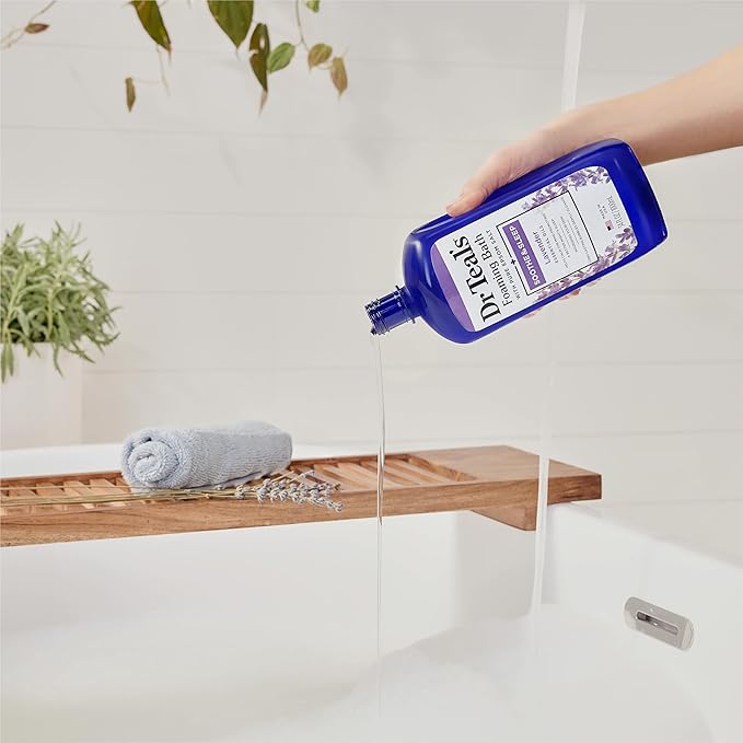 Dr Teal's Foaming Bath with Pure Epsom Salt, Soothe & Sleep with Lavender, 34 fl oz
