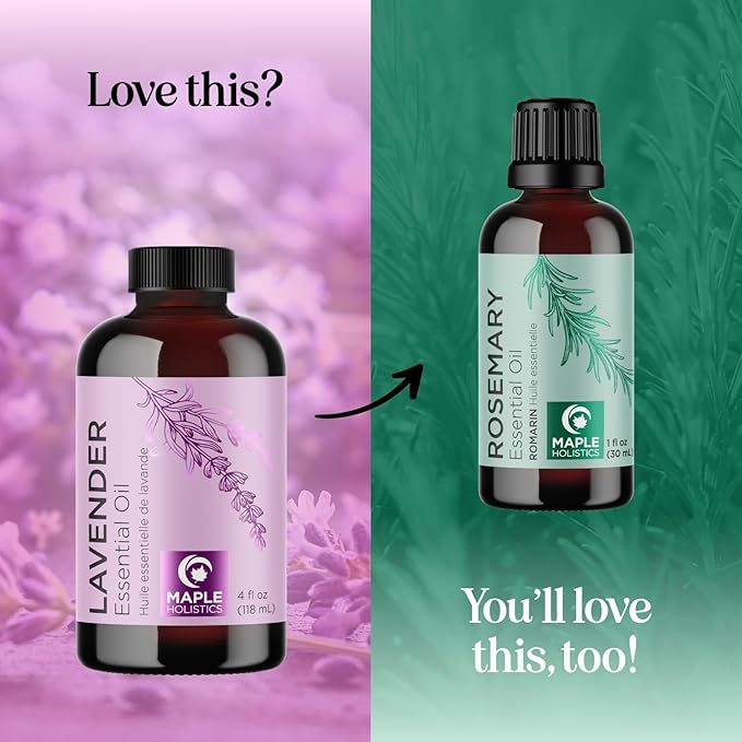 Pure Lavender Essential Oil - Lavender Oil for Hair Skin and Nails Plus Aromatherapy Diffusers Humidifiers Linens and Baths for at Home Spa Self Care - Premium Grade Non-GMO in Glass Bottle (4 Fl Oz)