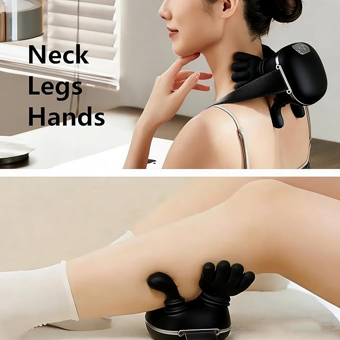 Neck Massager with Heat Electric Shoulder & Cervical Massage for Pain Relief deep Tissue Massage Heated for Neck, Back, Shoulder-2026 Black