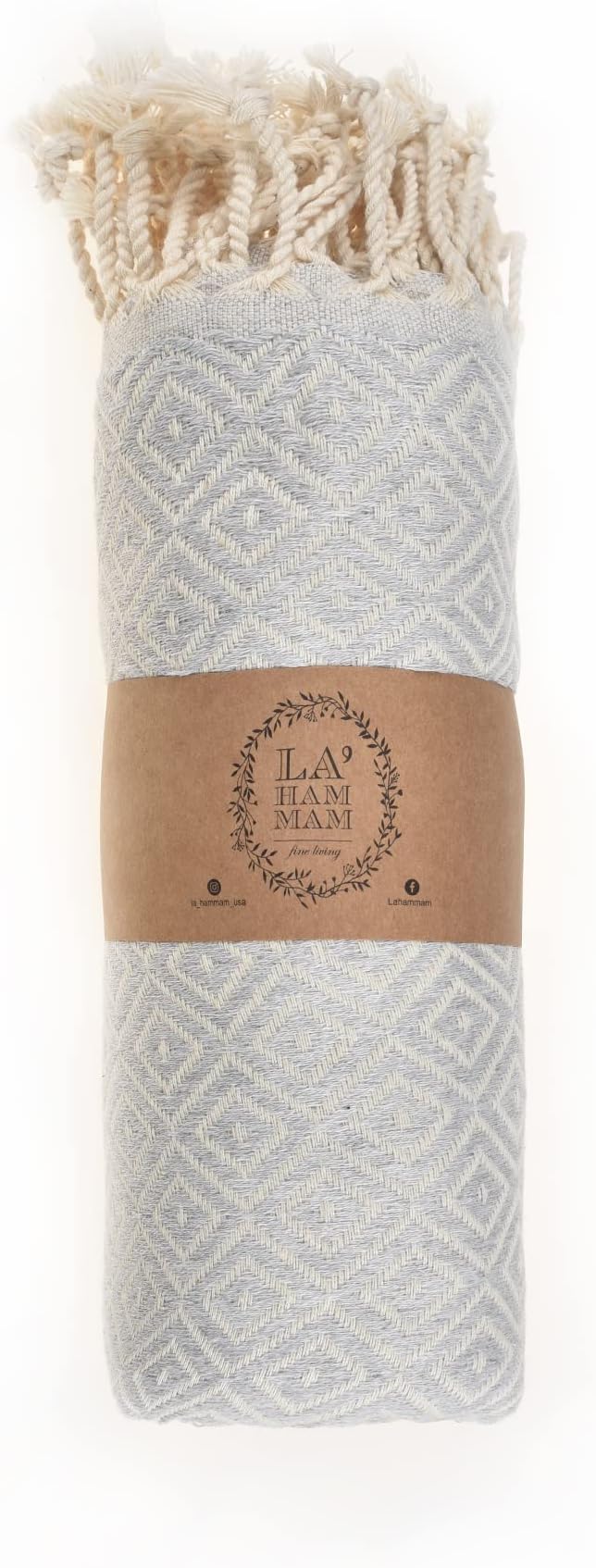 Personalized embroidered Beach Towel | Throw Blanket, Easy to Carry, Sand Free, Highly Absorbent, Quick Dry, Turkish Towels for Camping Bath Sauna Beach Gym Pool Yoga SPA by Lahammam, Malta, Gray