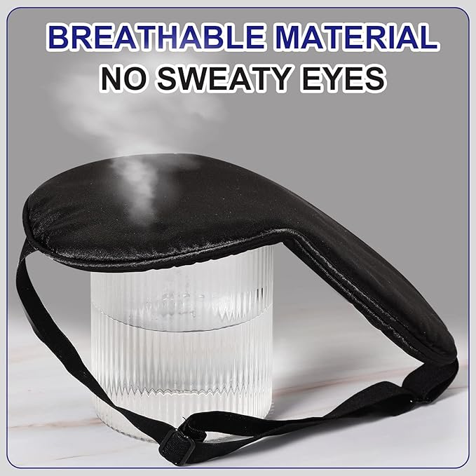 Newcotte 50 Pcs Silk Sleep Eye Mask for Sleeping Adjustable Elastic Strap Blackout Smooth Soft Eye Covers No Pressure Sleep Mask for Women and Men Comfortable Blindfolds(Black)