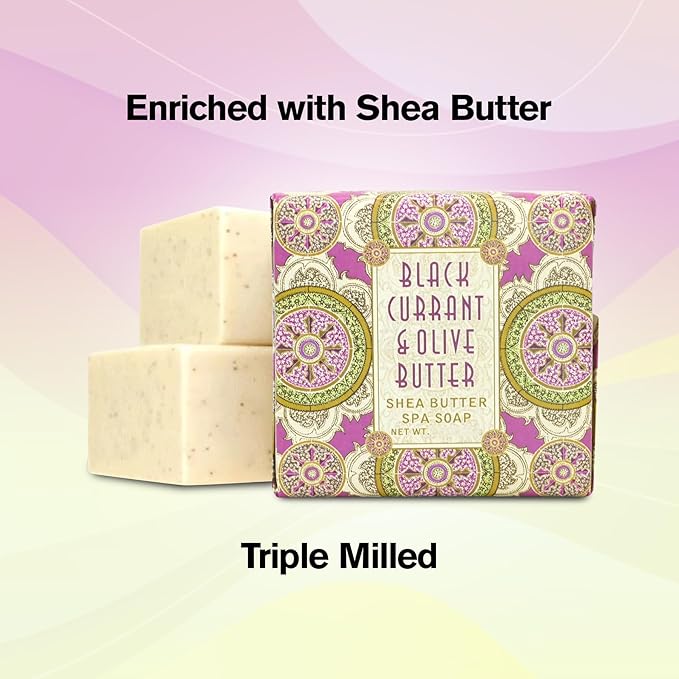 Greenwich Bay Mini Botanical Soap Bars 12 Pack 1.9 oz Each Individually Wrapped Guest Soaps for Airbnb, Spa, Travel, Bath Travel Size Bar Soap Set, Black Currant & Olive Butter