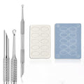 Pre-treatment Cuticle Pusher, Russian Prep Nail Pushers, Dual Ended Cuticle Remover with 100/180 Grit Sandpaper Sheets, Nail Care for Manicure Pedicure Nail Art