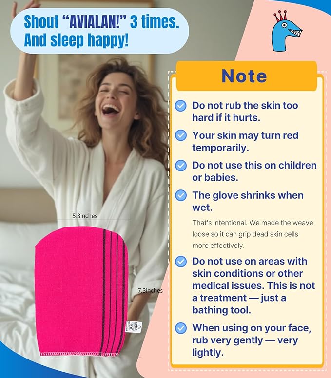 Exfoliating Glove loofah Korean Skin Care face Lip Body Scrub Body wash Dry Brushing Body Brush Bath Towels Foot Back Scrubber scrubbing Bathing Sponge Remover Gloves (Red)
