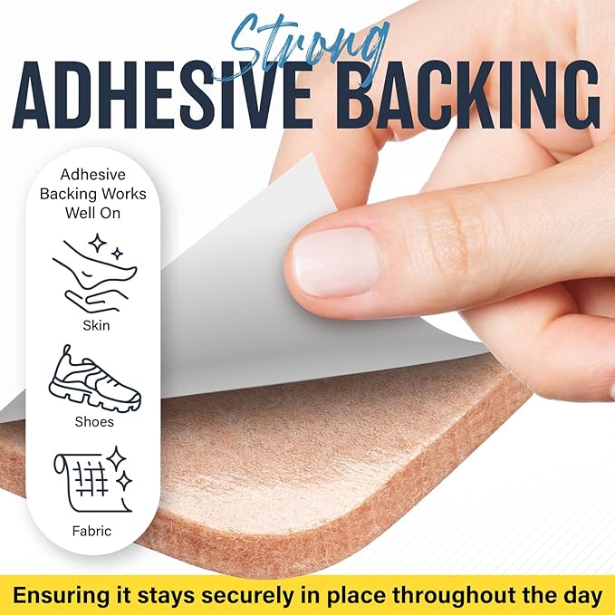 Mars Wellness U-Shaped Callus Pads, 1/4" Thick, Flesh Colored, Pack of 60 with Adhesive Backing - Callus Remover for Feet, Callus Protection