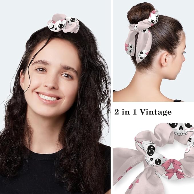 Scrub Caps Women Ponytail Cute Pink and White Leaves Caps Bouffant Working Hat Elastic Tie Back Hats with Button