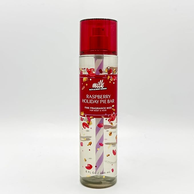 Bath & Body Works Milk Bar Collection 4-Piece Body Spray Gift Set | Includes: 8oz Cinnamon Pretzel Cookie, 8oz Raspberry Holiday Pie Bar, 8oz Cereal Milk Soft Serve and 2.5oz Birthday Cake