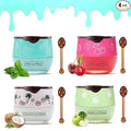 4PCS Bee Lip Balm Honey Pot, Fruit Moisturizing Propolis Lip Mask, Lip Mask Overnight Propolis Moisturizing Lip Balm Hydrating Prevention Dry and Crack Lip Scrubs Exfoliator Lip Care Products