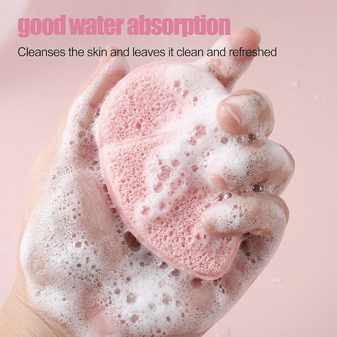 9PCS Drop Shape Exfoliating Face Scrubber Sponge Daily Cleansing Facial Sponges Exfoliator, Glove Bath Makeup Blackhead Remover Tools Reusable Face Scrub Pads for Women