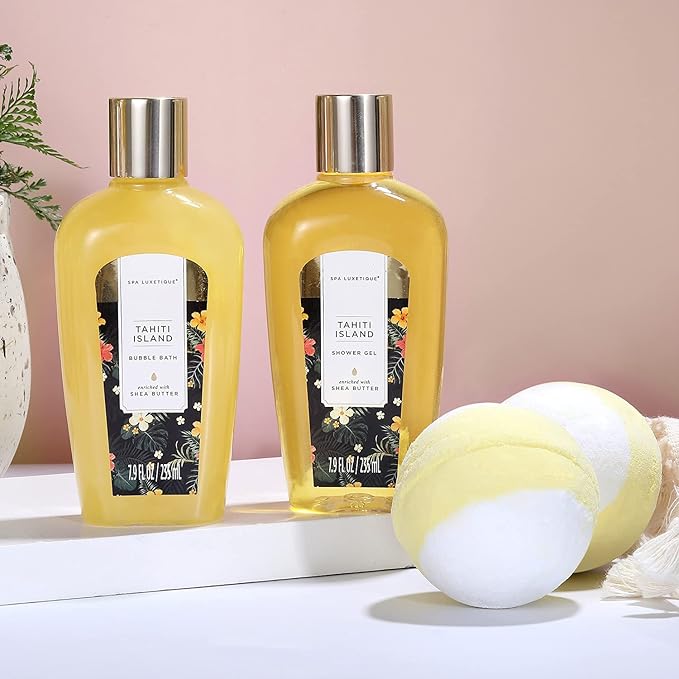 Spa Luxetique Tahiti Island Gift Baskets for Women Birthday Day GiftsGifts for Women Birthday Day Gifts Bath and Body Gift Sets 11pcs Bath Sets for Women Gift Mother's Day Gifts