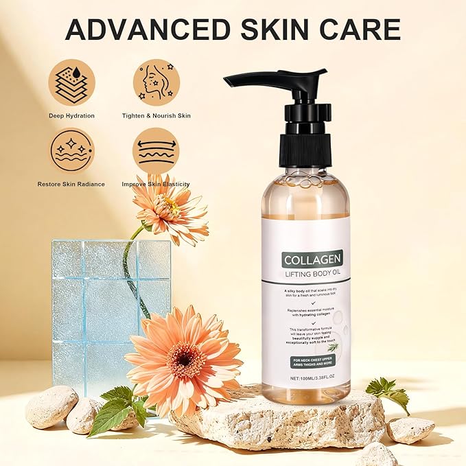 Collagen Oil, Collagen Lifting Body Oil, Advanced Hydrating Collagen Oil for Body -After Shower, Collagen Body Oil Firming for Women & Men (2pcs)