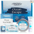 Nurture by Nature Bath Gift Set for Women - Birthday Gifts for Women, 4 Piece Spa Gift with Body Scrub, Bath Salts, Soap, Hand Cream, Self Care Gift for Mother’s Day, Gifts for Her, Gift for Mom