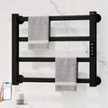 ENZE Smart Heated Towel Rack, 4-Bar Wall-Mounted Electric Towel Warmer 115W, Wi-Fi App Control & LED Touch Screen, Adjustable Temperature & 24H Timer, IPX5, Plug-in/Hardwired, Matte Black