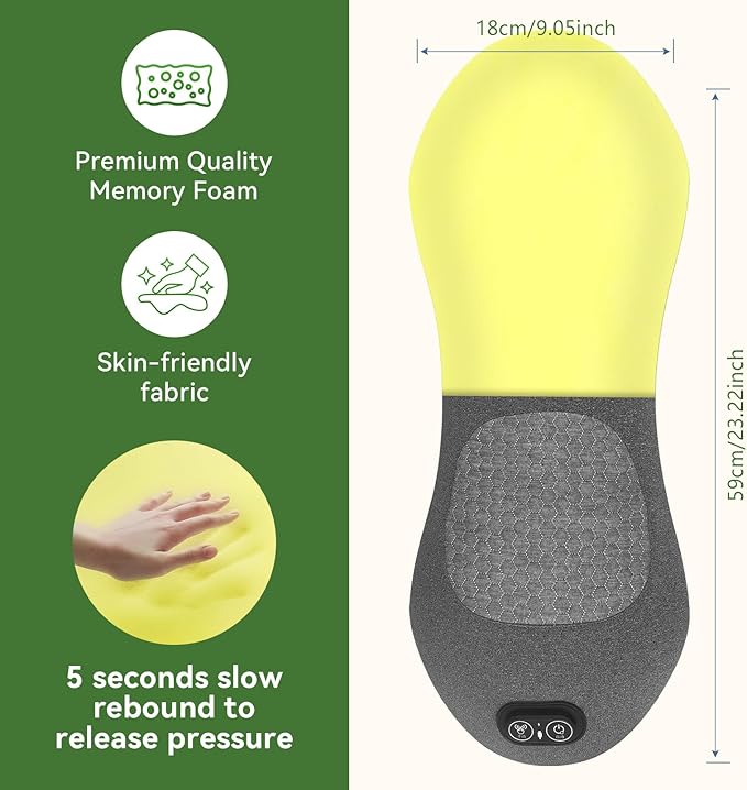 3 in 1 Electric Lumbar Massager Support Pillow - Lower Back Massager with Heat,Vibration & Airbag Traction,Smooth Triple Fusion Lumbar Support Massager for Lower Back Pain Relief FSA Eligible HSA