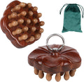 Wooden Massage Massager for Hair Growth,Head Scalp Comb,Manual Body Relax Massage Tool,Hair Brush Massager,Flower Design with Ring (20PCS Big Tooth)