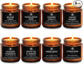 8 Pack Soy Wax Scented Candles Gift Set, Aromatherapy Candles with Lavender Chamomile, Citrus Sage, Caramel Vanilla, Coffee Whiskey, Long Lasting Stress Relief Candle, Unisex Home & Gift Set
